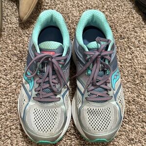 Saucony Women's Gray and Aqua Athletic Shoes